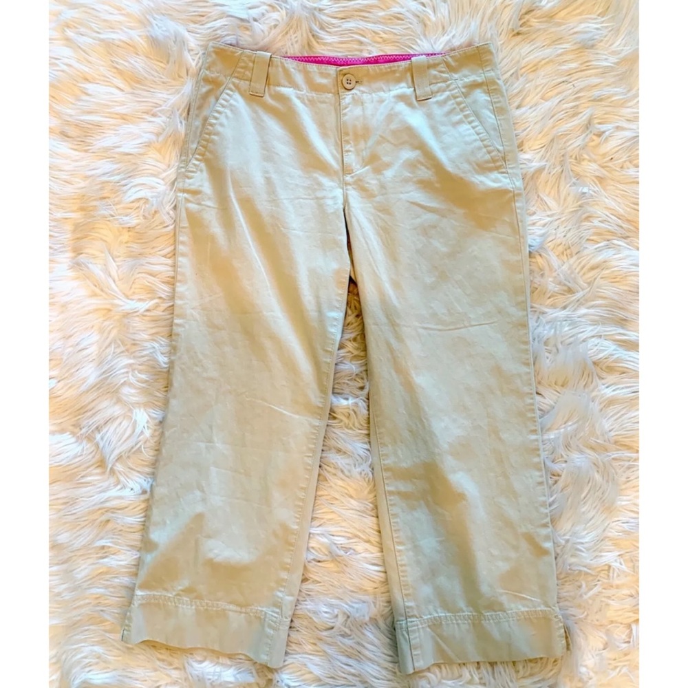LILLY PULITZER Khaki Main Line Fit Crop Pants - Picture 1 of 3